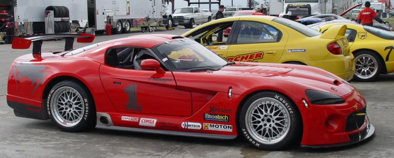 Red Competition GTS-R Viper #1, Yellow Neon SRT #6, and Yellow Competition GTS-R Viper #73